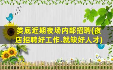娄底近期夜场内部招聘(夜店招聘好工作.就缺好人才)